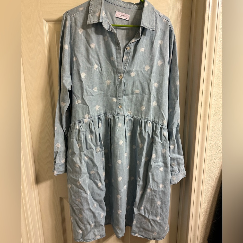 Carly Jean Los Angeles Chambray Button Up Dress